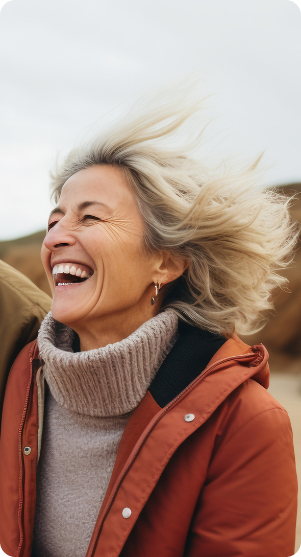 Happy woman smiling — expert care for chronic pain at dpac